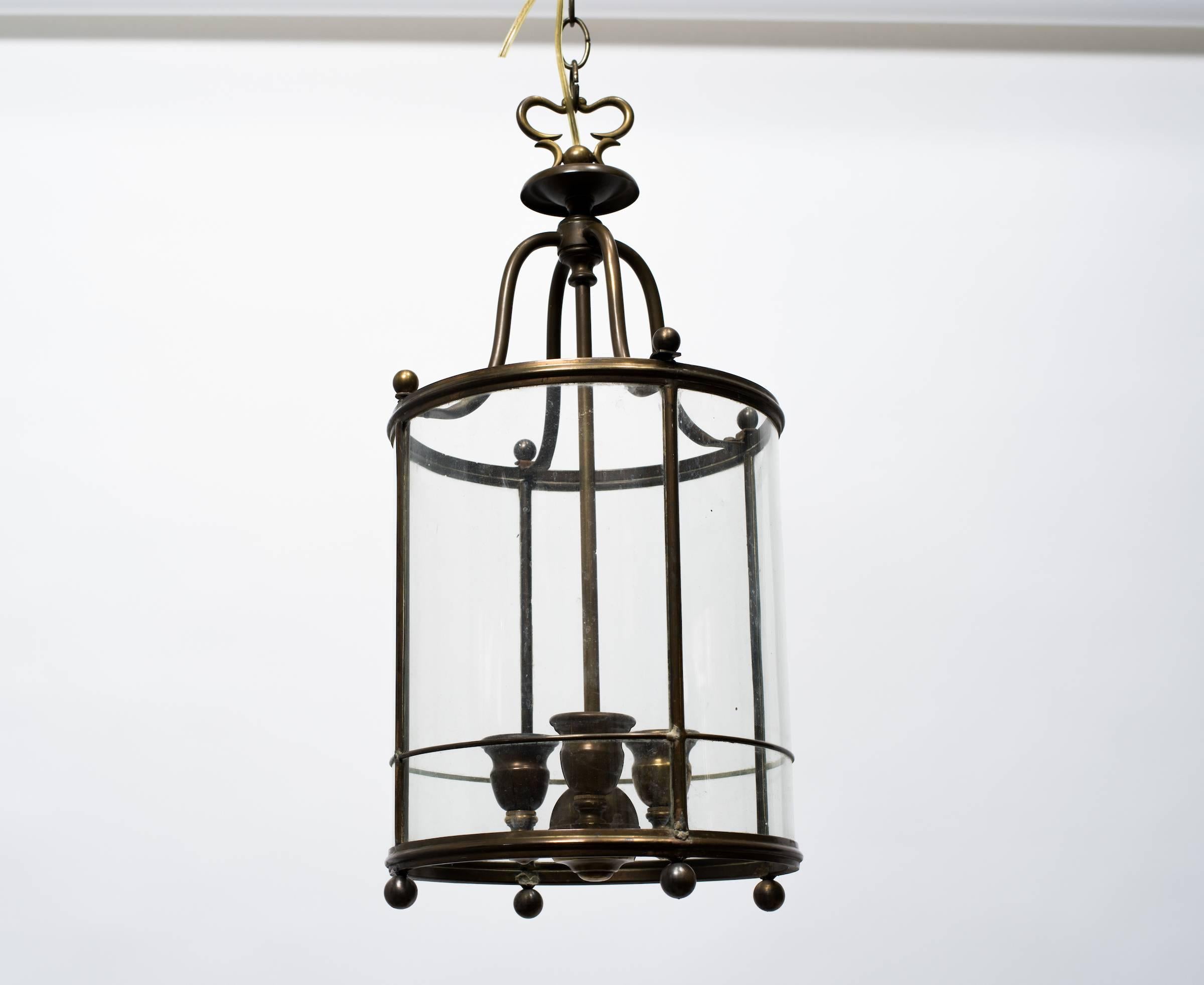 Mid-20th Century Restored 1930s Brass Lantern  For Sale