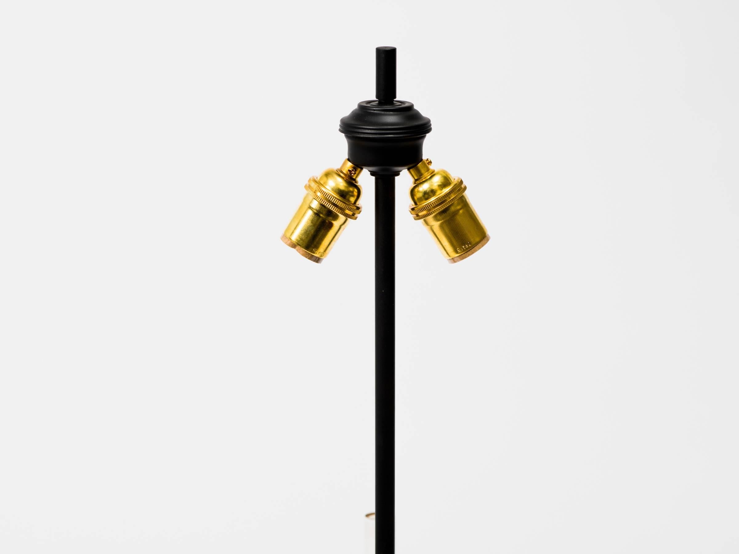 Restored 1950s Brass Obelisk Lamp For Sale 2