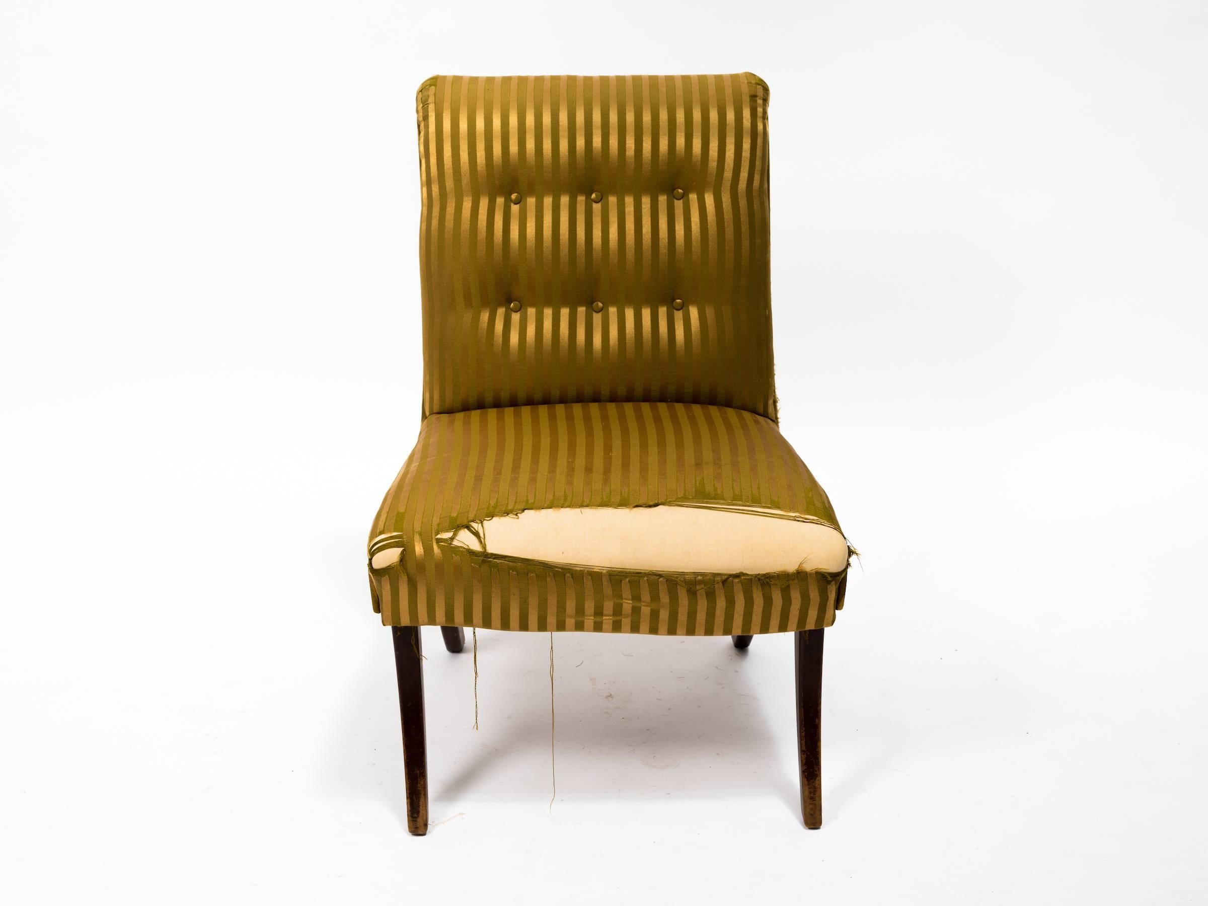 Mid-20th Century Pair of 1940s Slipper Chairs