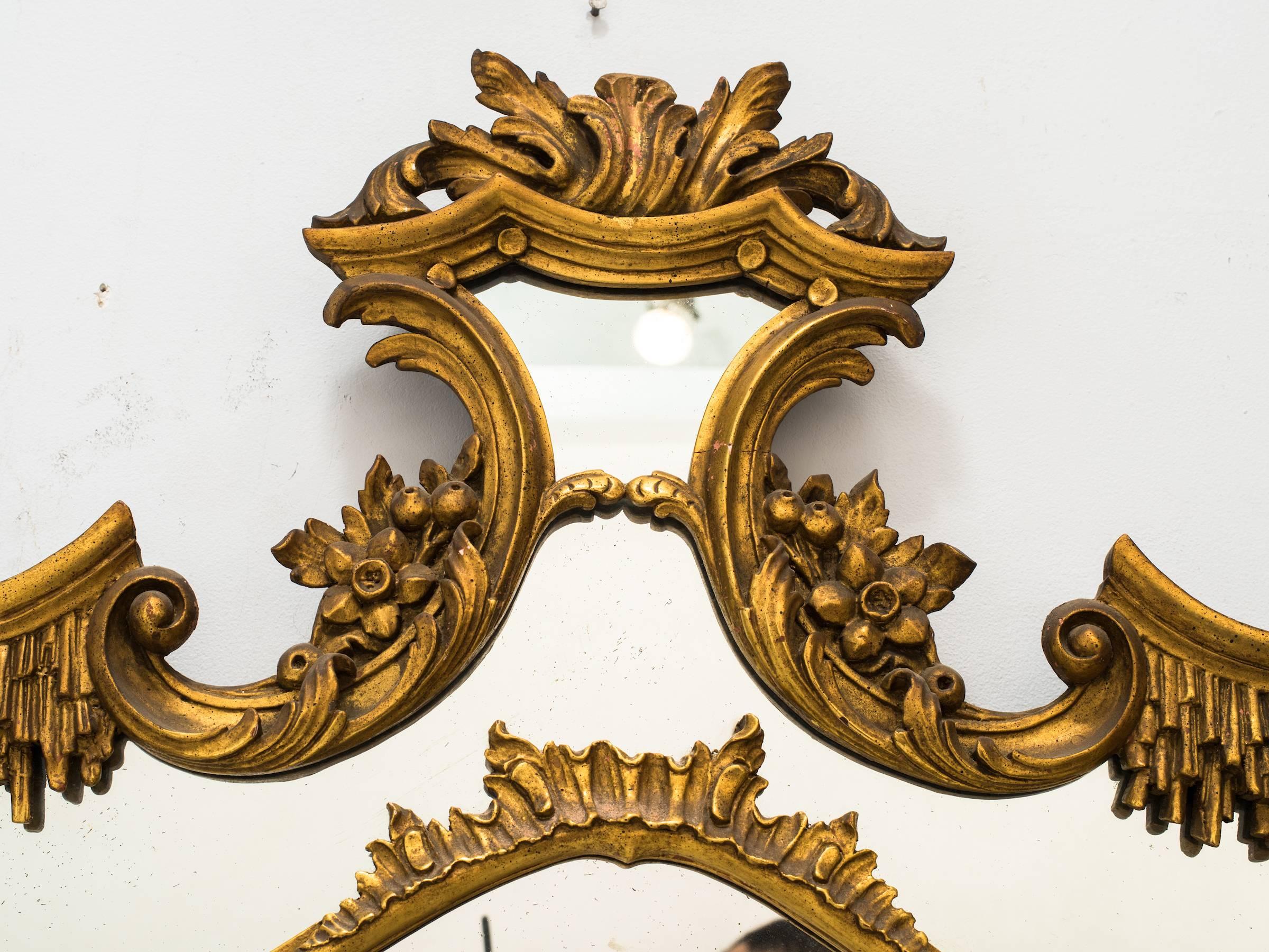 Mid-20th Century 1930s Carved Gilt Wood French Mirror