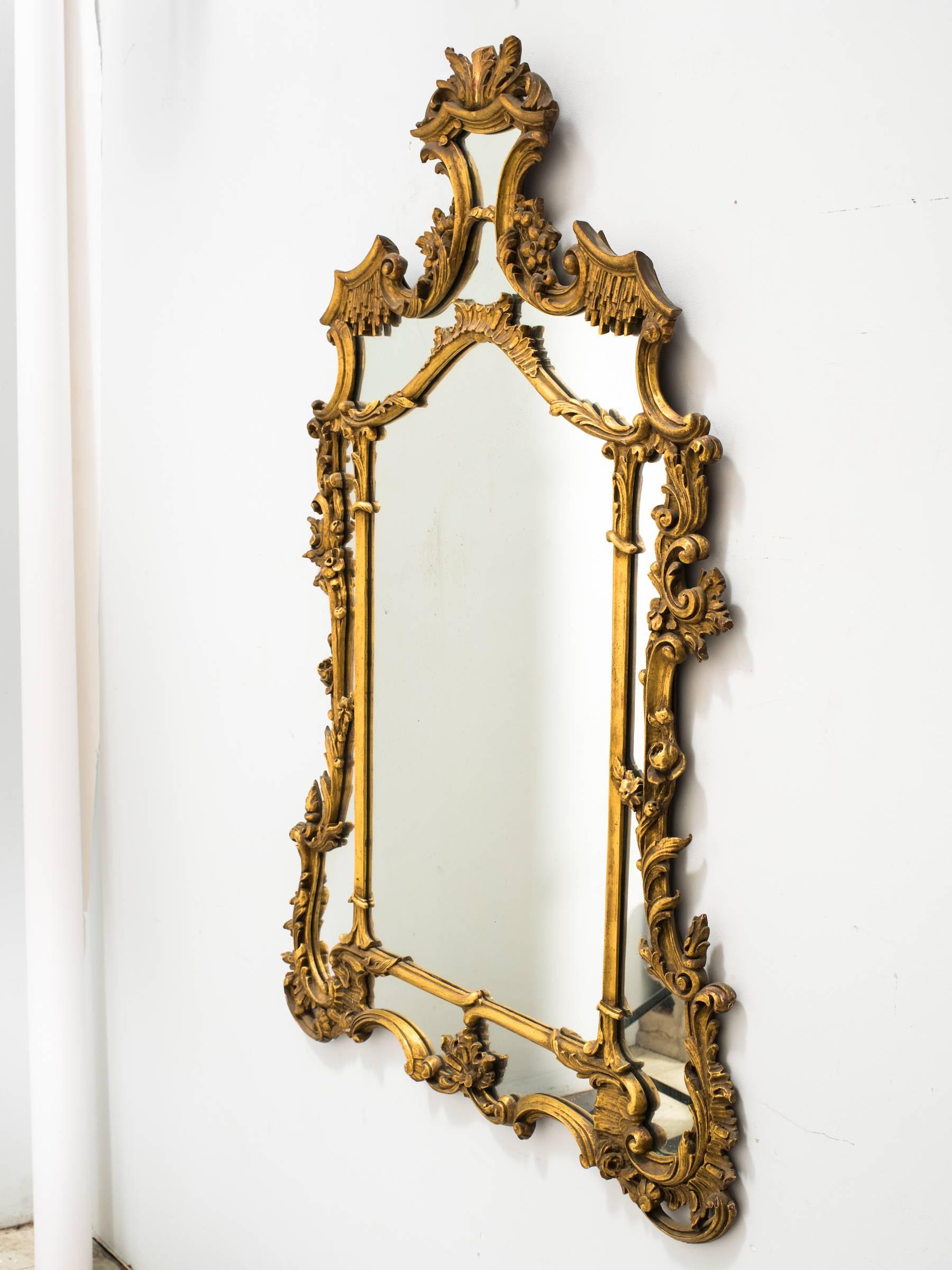 1930s Carved Gilt Wood French Mirror 3