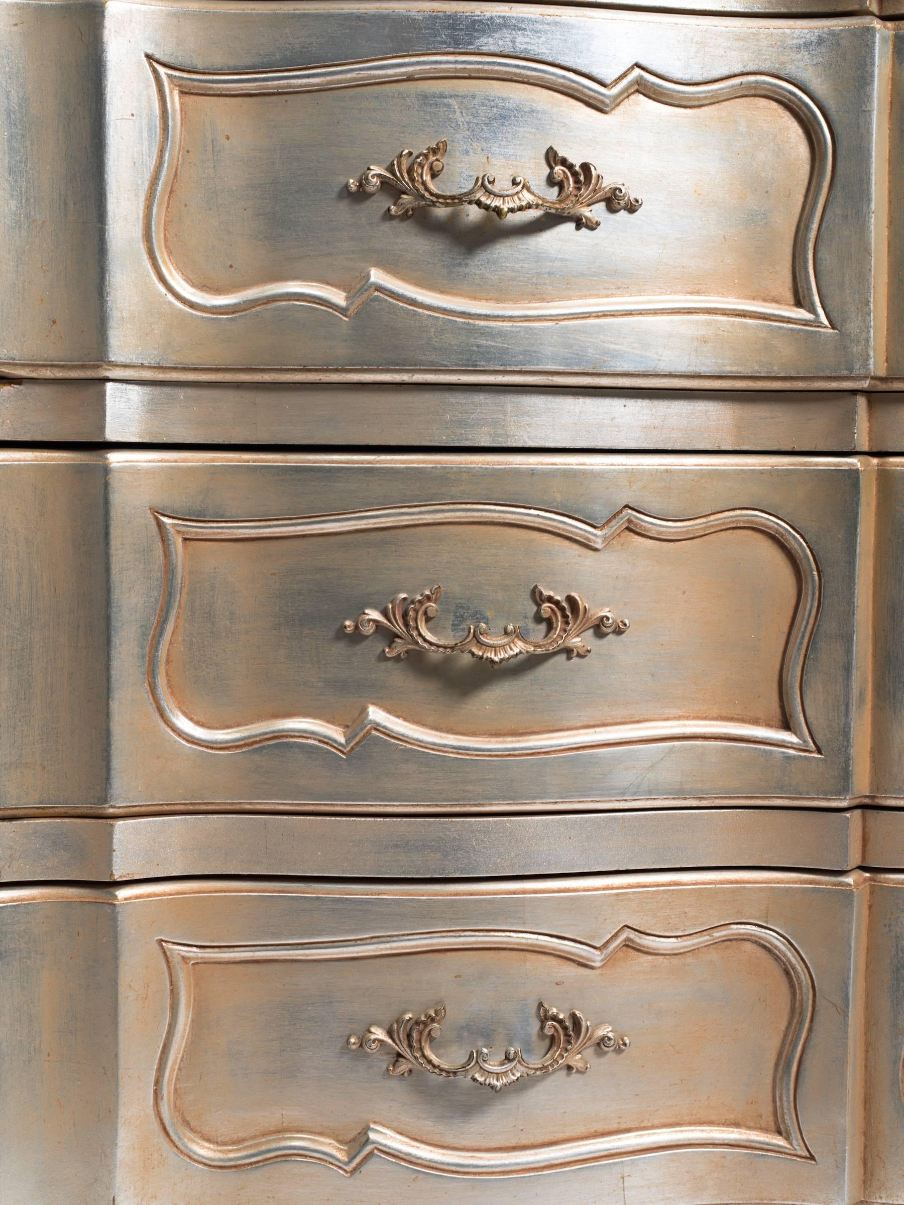 Pair of 1950s Silver Leaf Chests 2