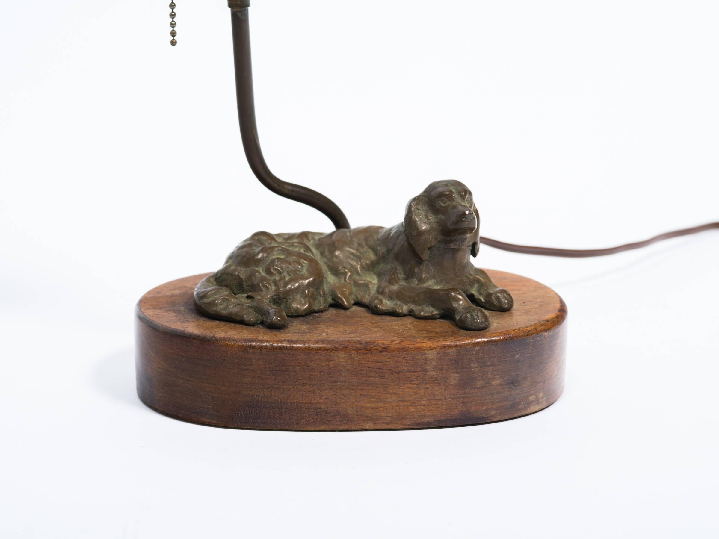 Bronze dog lamp

Height is the top of the socket.
