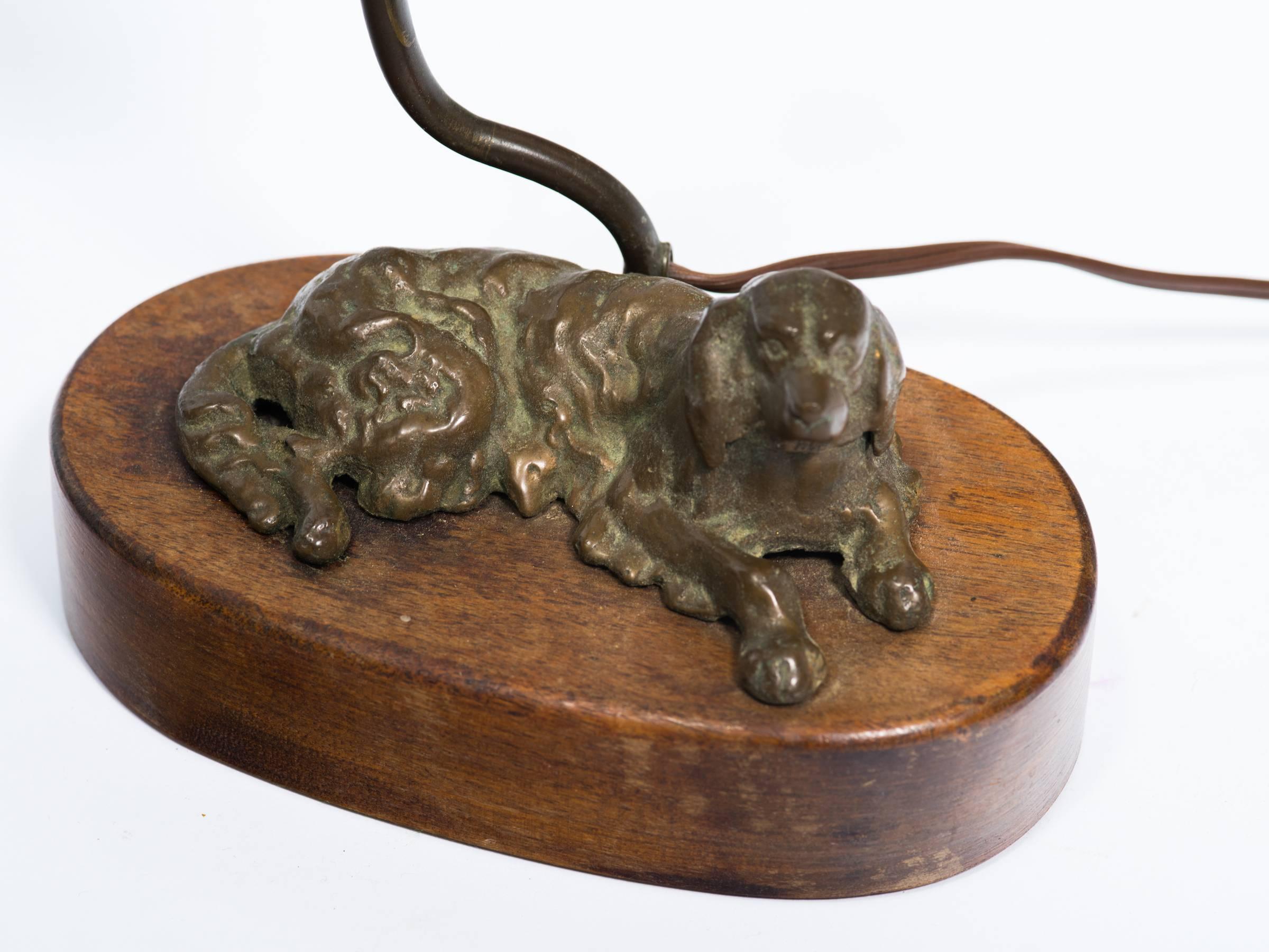 Bronze Dog Lamp In Good Condition In Tarrytown, NY
