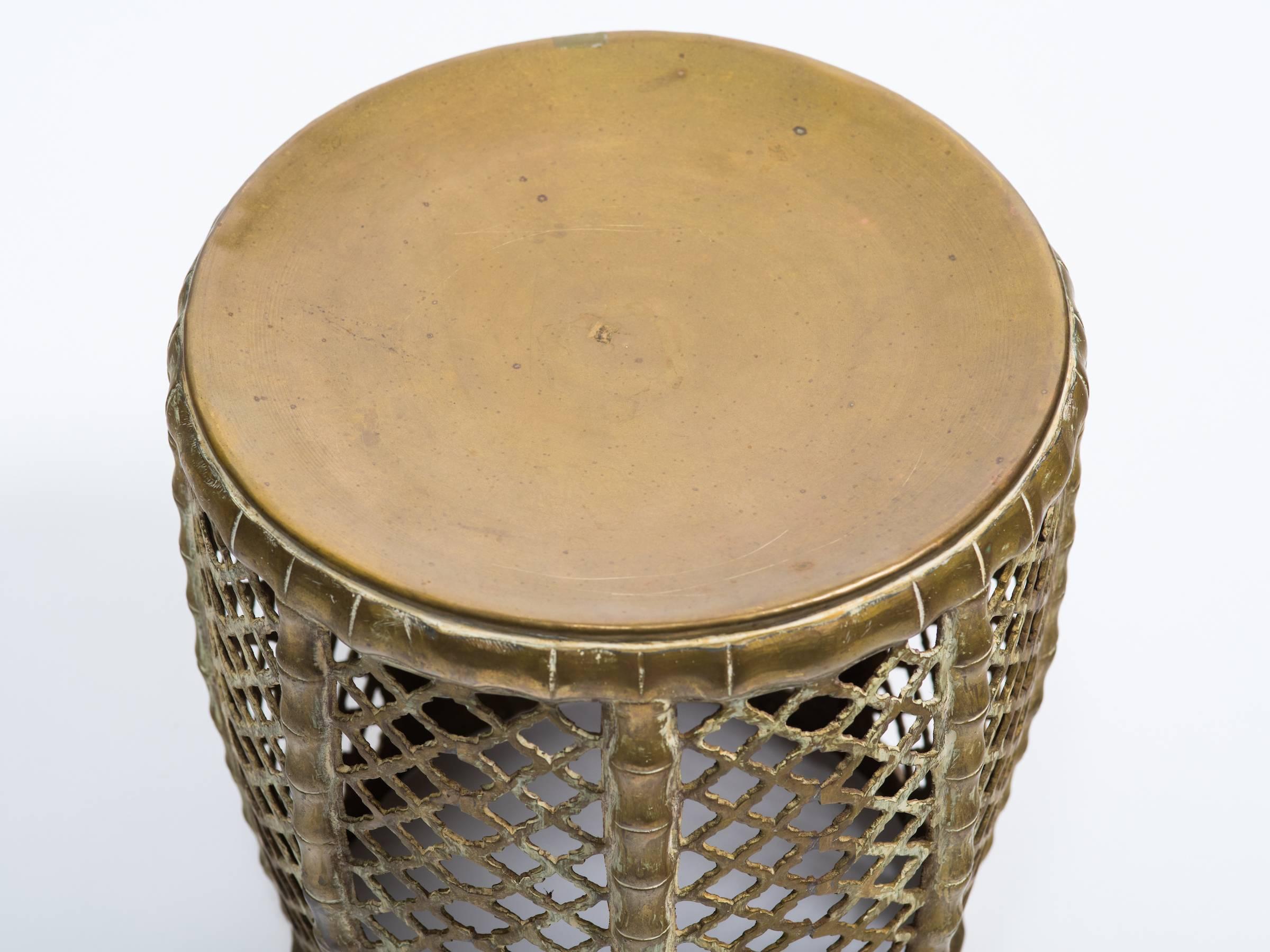 Solid Brass Garden Stool In Good Condition In Tarrytown, NY