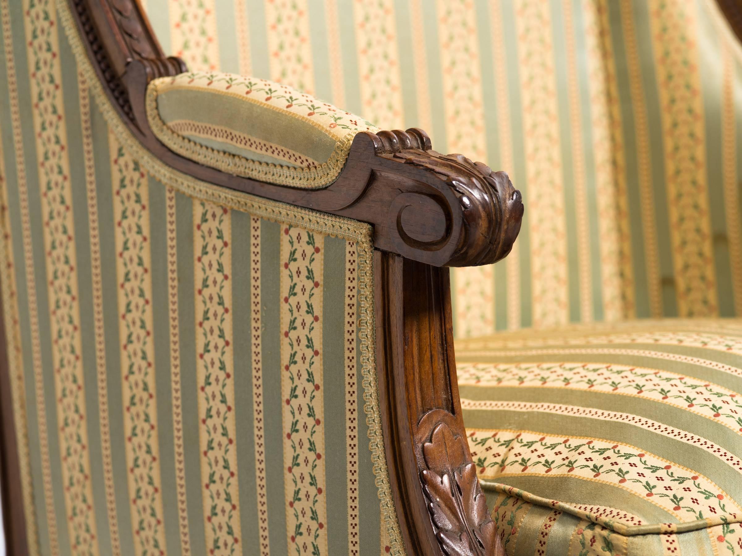 Mid-20th Century Carved French Wingback Chair