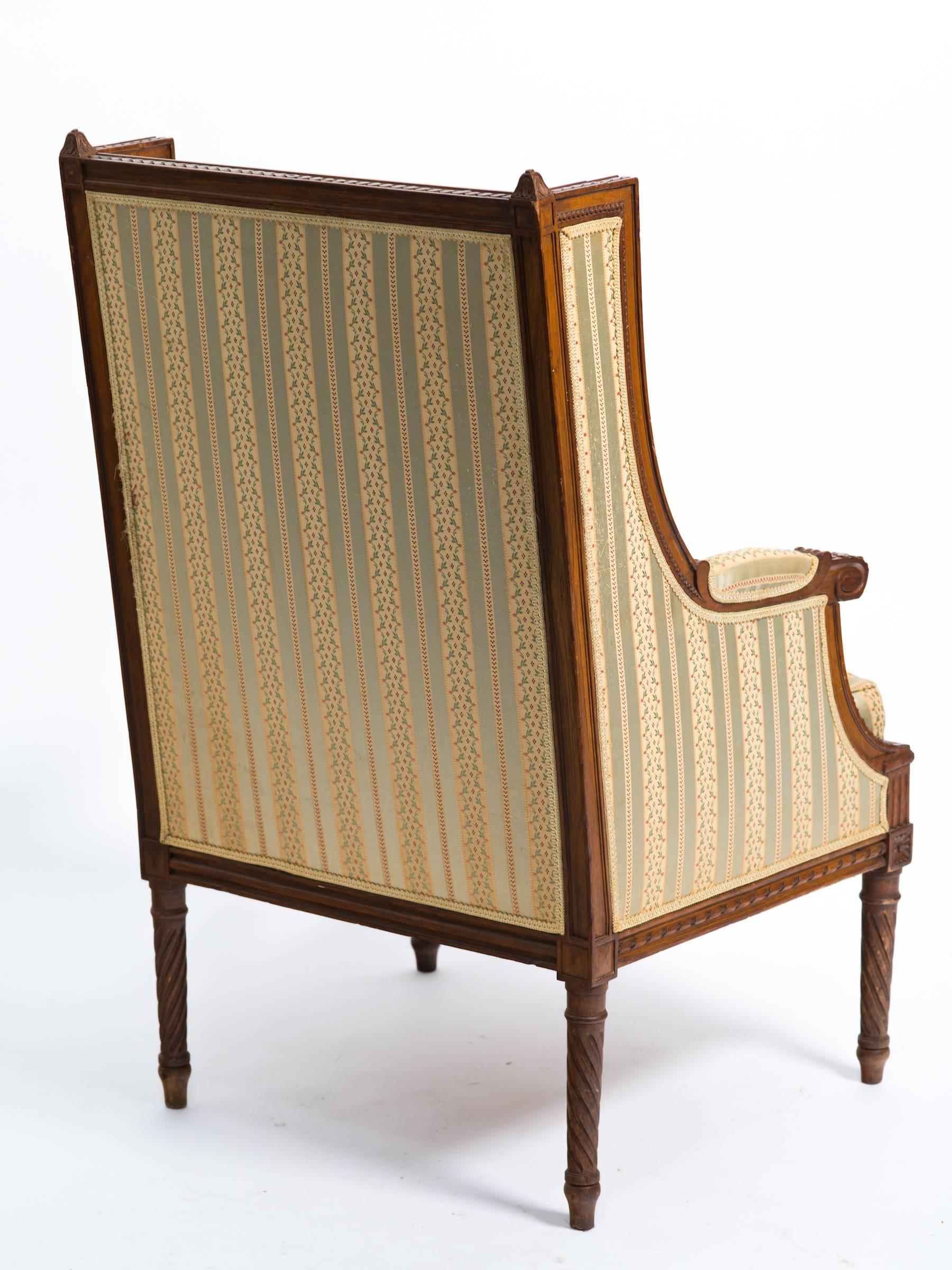 Carved French Wingback Chair 3