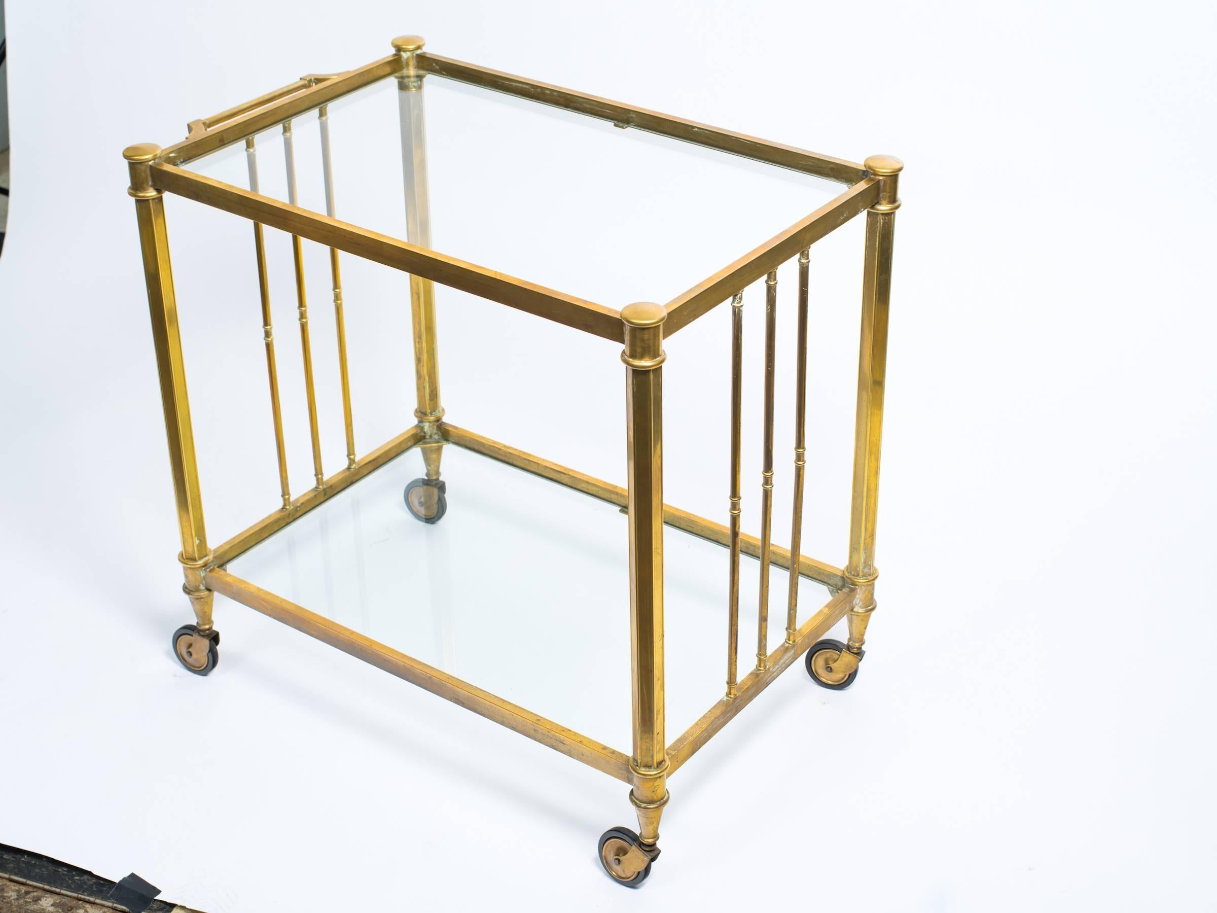 Brass Two-Tier Bar Cart 3