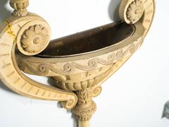 1940's Carved Wood Italian Torchieres / Planters