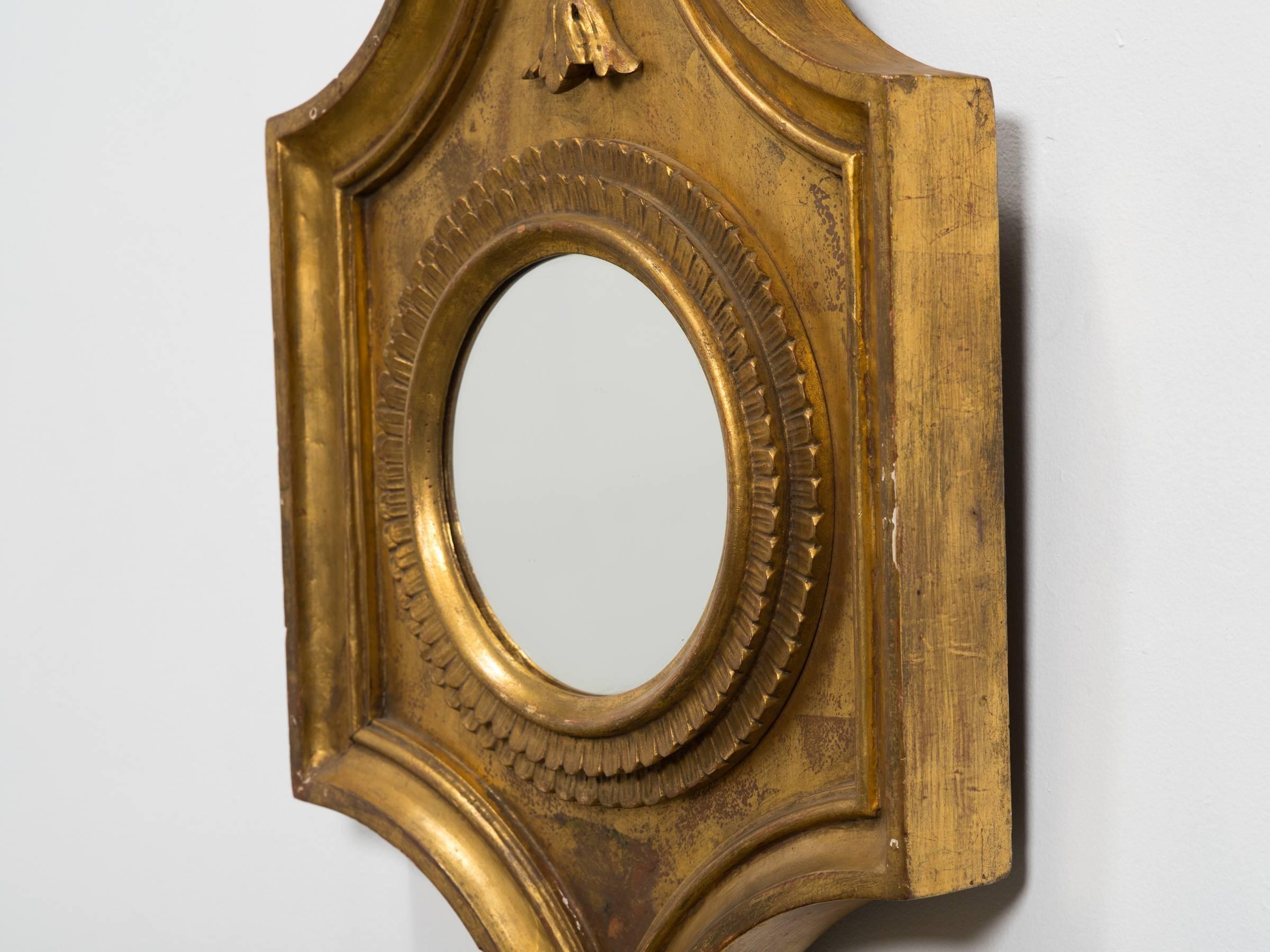 Italian Gilt Wood Lyre Mirror For Sale 2