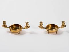 Pair of Goldwash Finger Bowls with Candleoberam