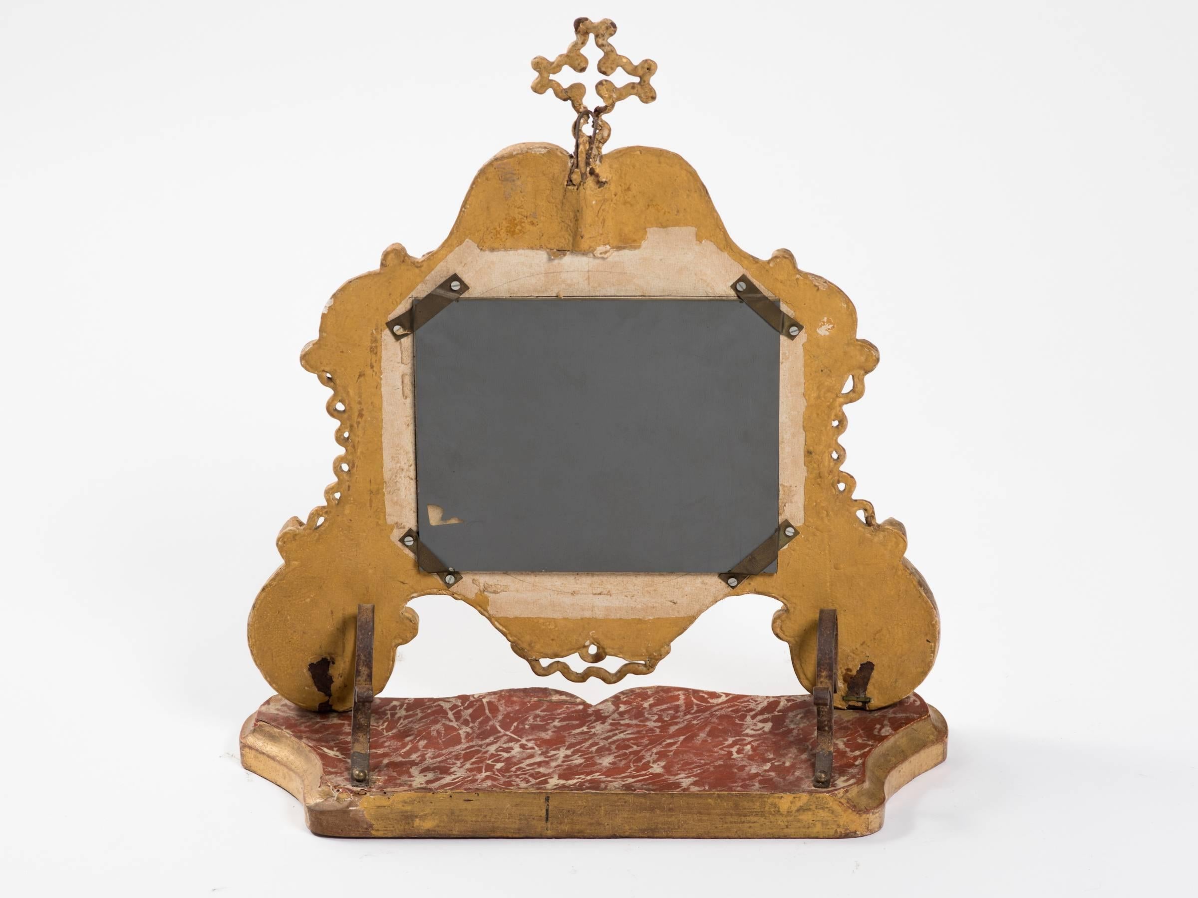 19th Century Giltwood Italian Vanity Mirror In Good Condition In Tarrytown, NY