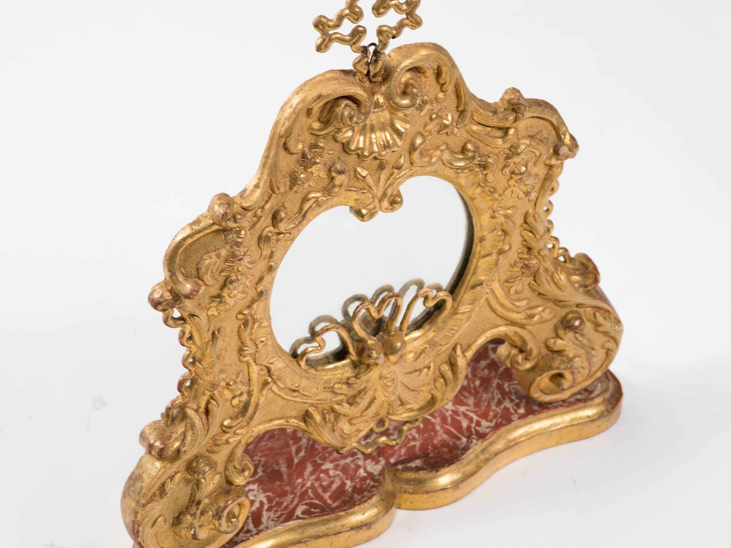 19th Century Giltwood Italian Vanity Mirror 2
