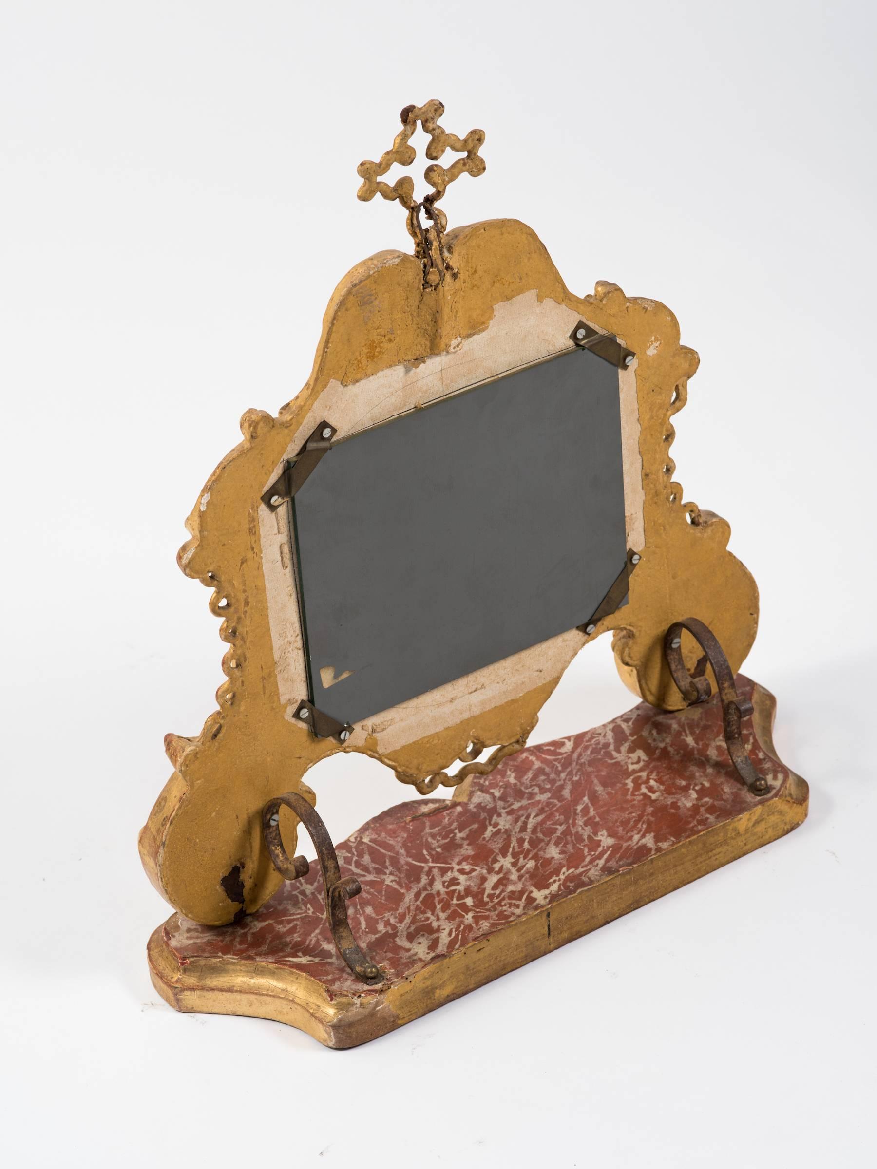 19th Century Giltwood Italian Vanity Mirror 6