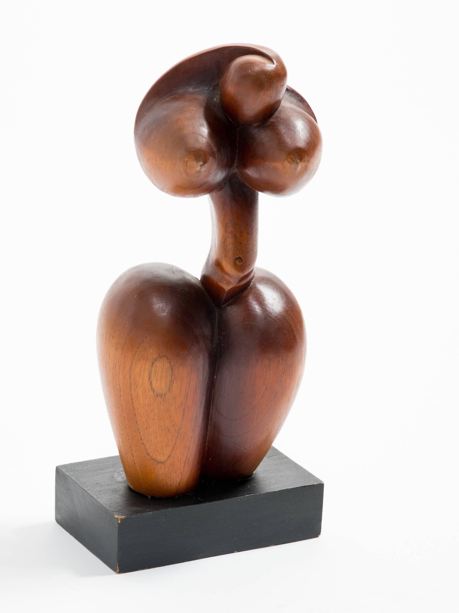 1960s Abstract Wood Statue of Female 2