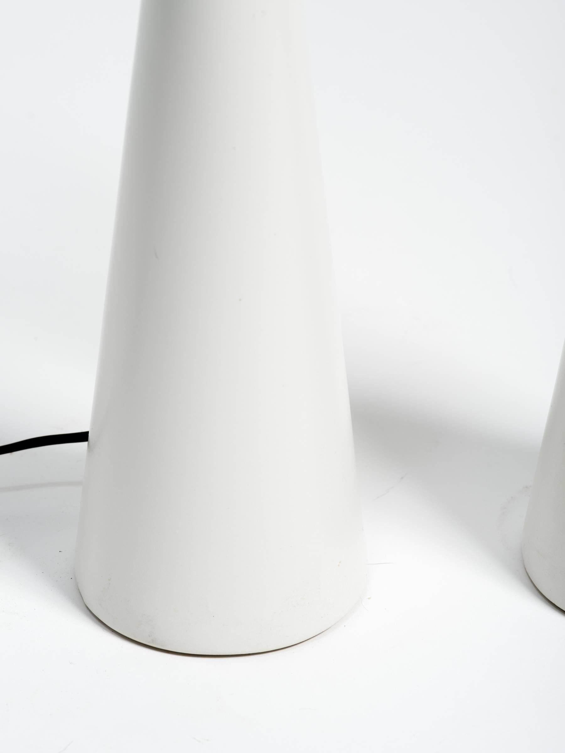 Pair of 1960s Danish ceramic white glazed lamps.