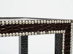 Pair of Dransfield and Ross Faux Crocodile Two-Tier End Tables