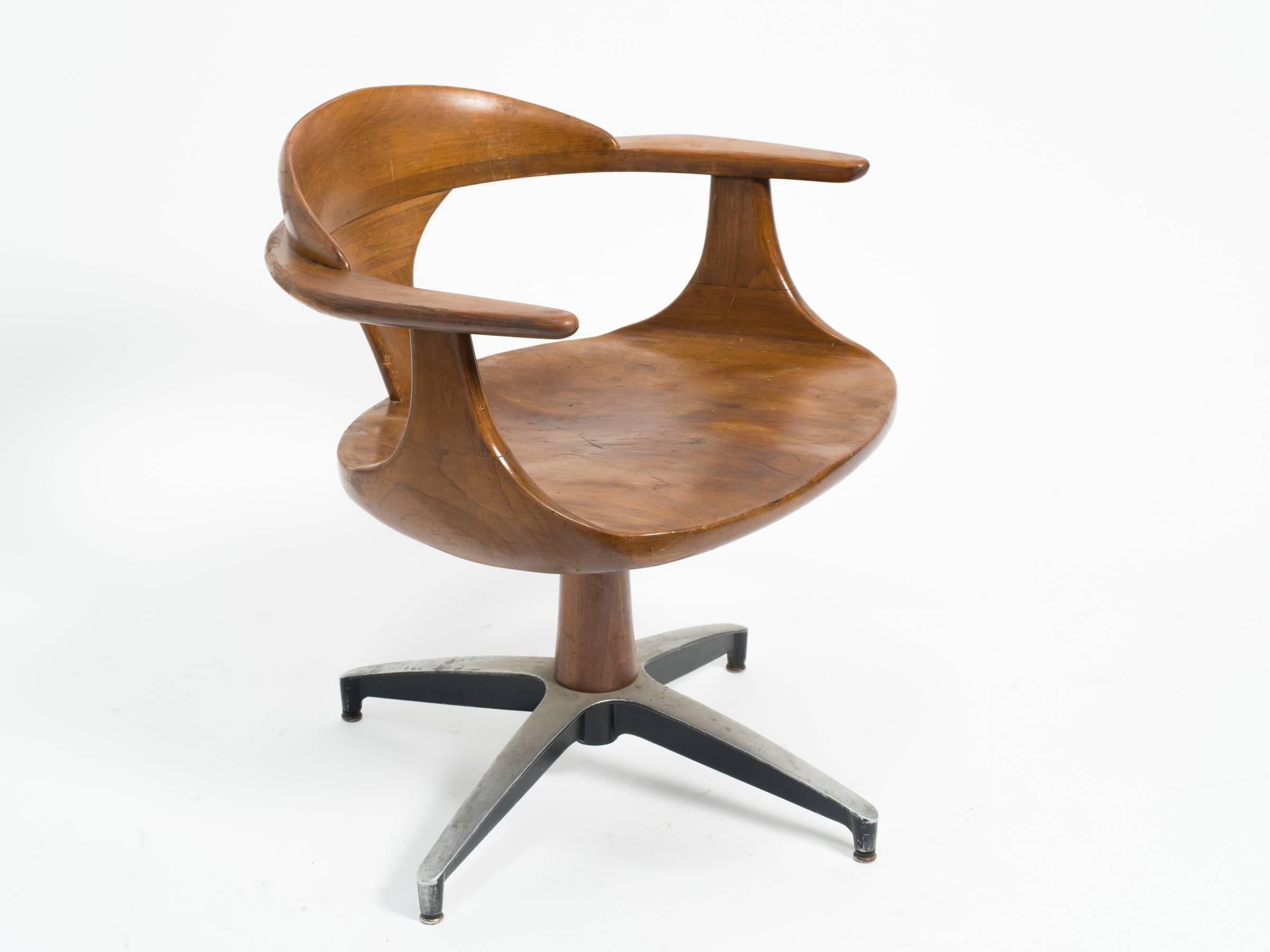Three 1960s Wood Office Chairs 2