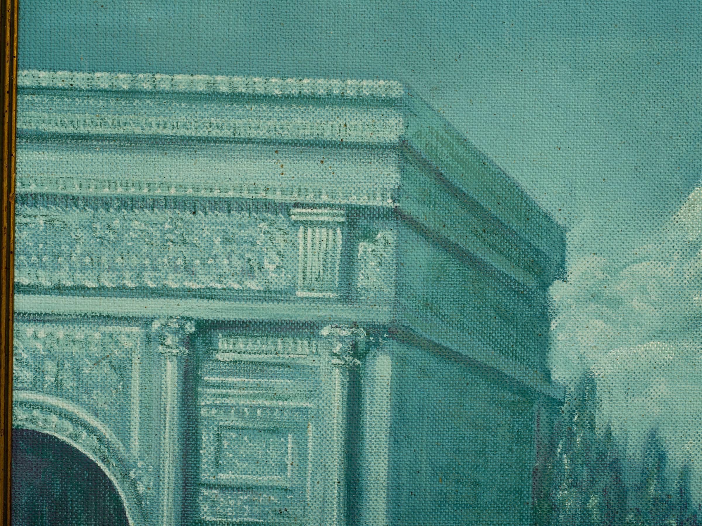 Oil on Board of Old Roman Architecture 1