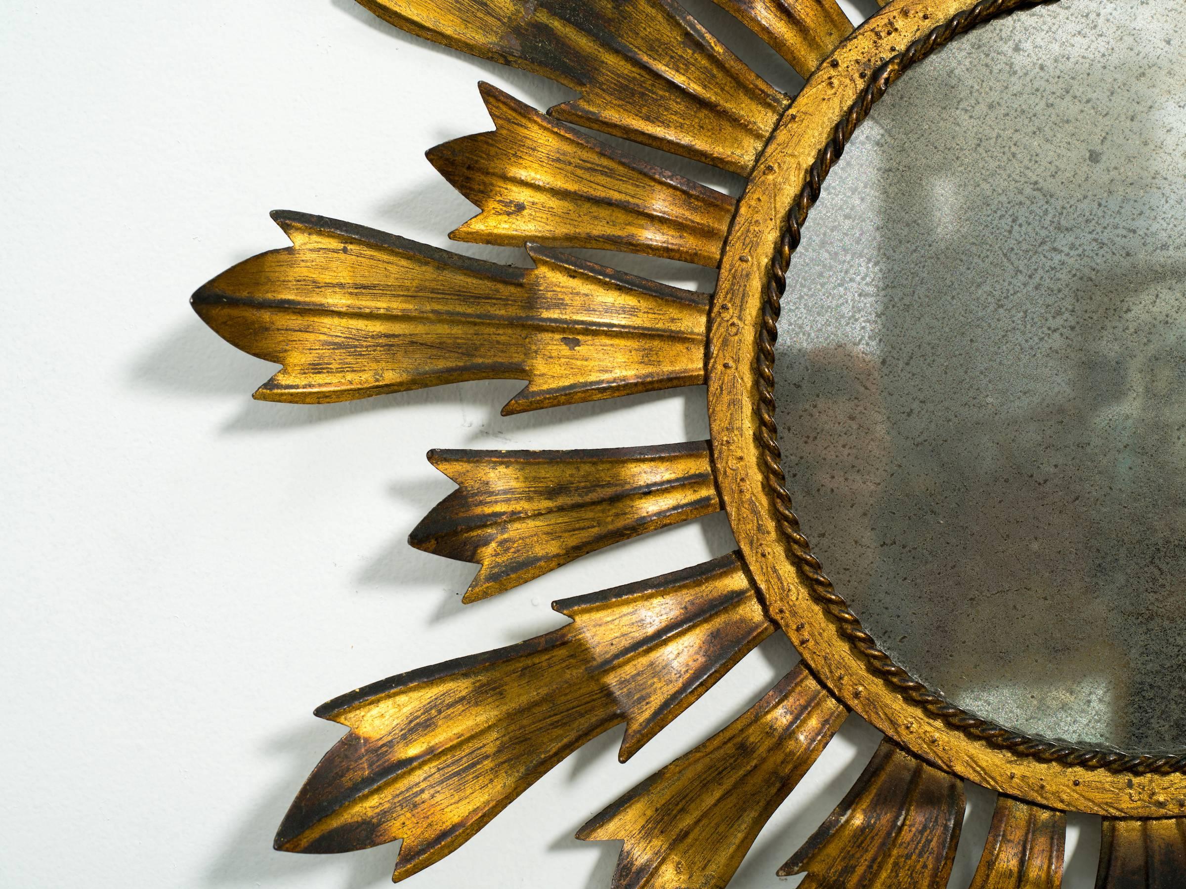 Gilt Metal Sunburst Mirror 2