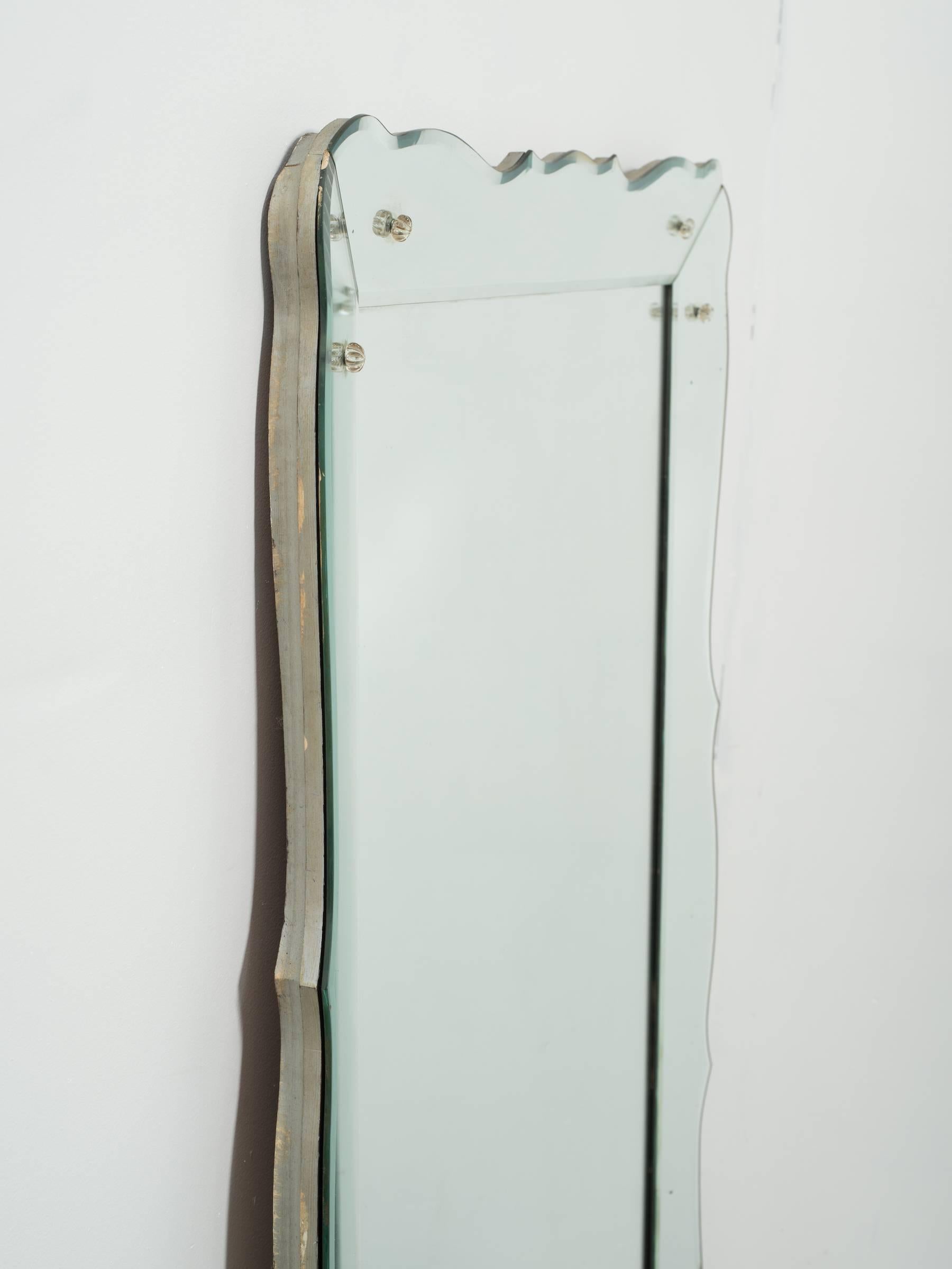 Large Mid-Century Venetian Style Beveled Mirror 2