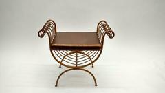 Italian Gilt Iron Bench Stool, Mid-20th Century