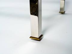 1970s Chrome and Brass Coffee Table