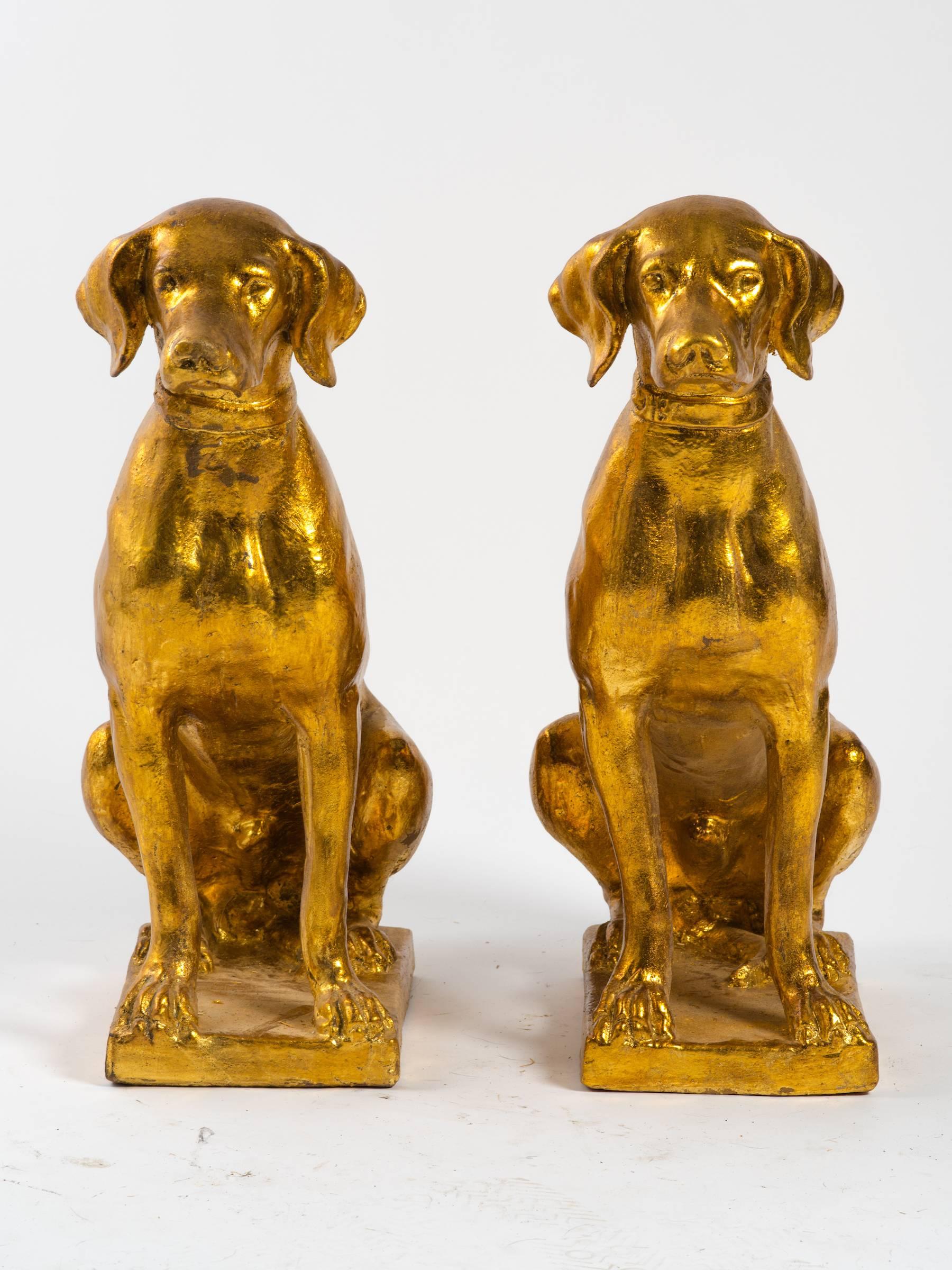 1960s Italian terracotta gilt labradors. I found these dogs in an importers warehouse crated for the past 50 years. There quite special.