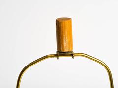 1950s Wood and Leather Strap Table Lamp