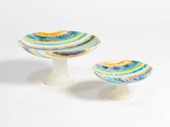 1960s Italian Striped Alabaster Compotes