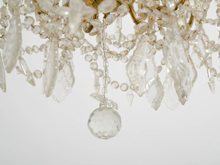 Large 1970s beaded Italian chandelier. Dripping in crystals.