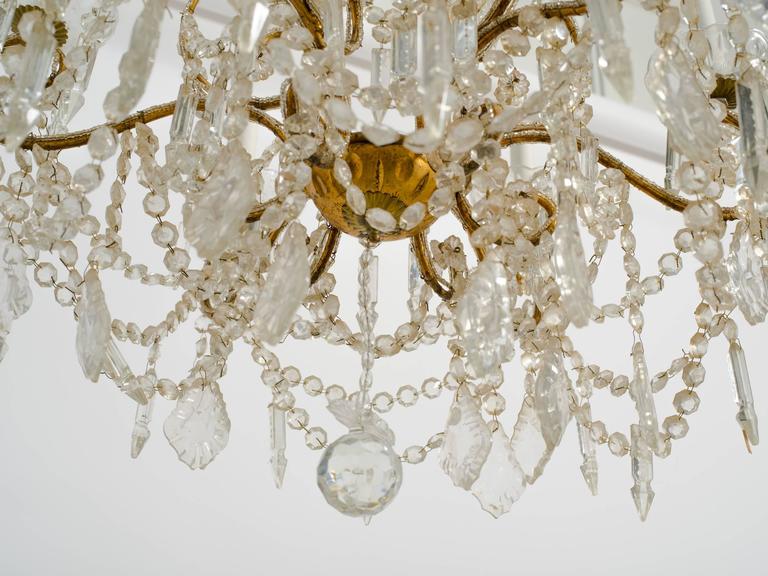 Late 20th Century Large Beaded Italian Six-Arm Chandelier For Sale