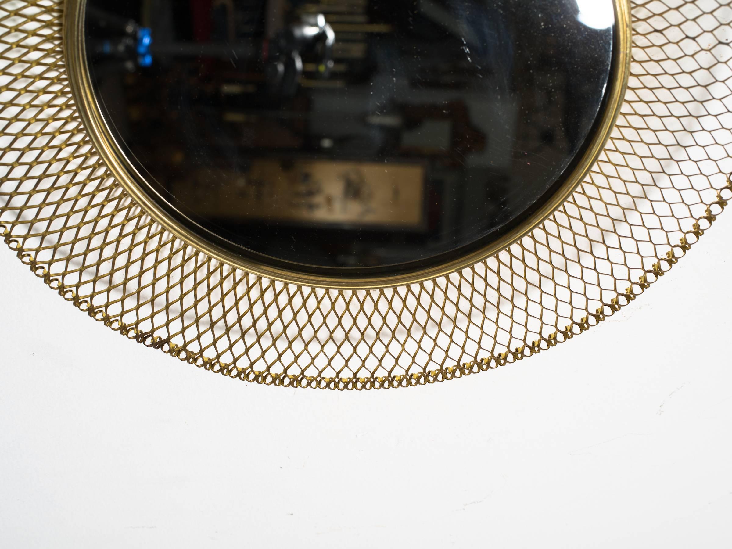 1960s German Brass Woven Round  Mirror 2