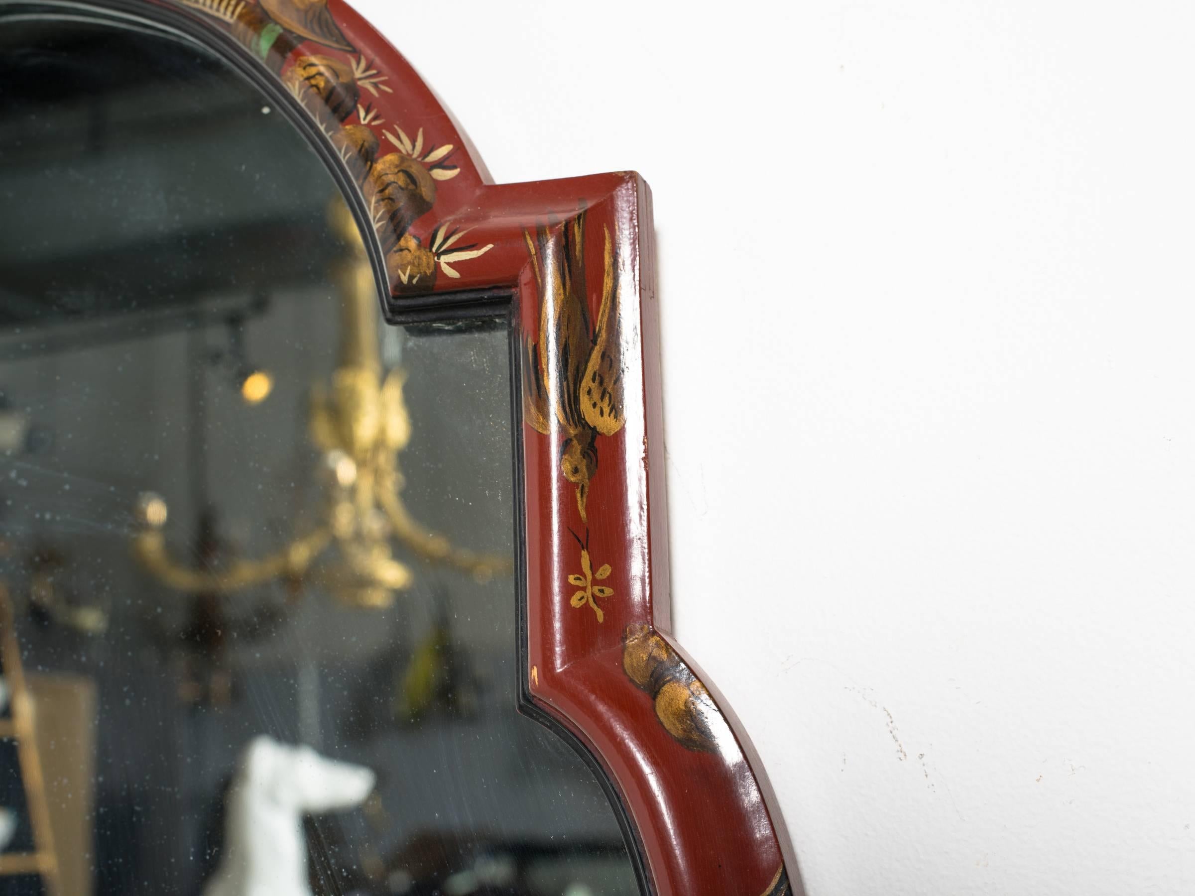 Mid-20th Century 1940s Painted Chinoiserie Mirror