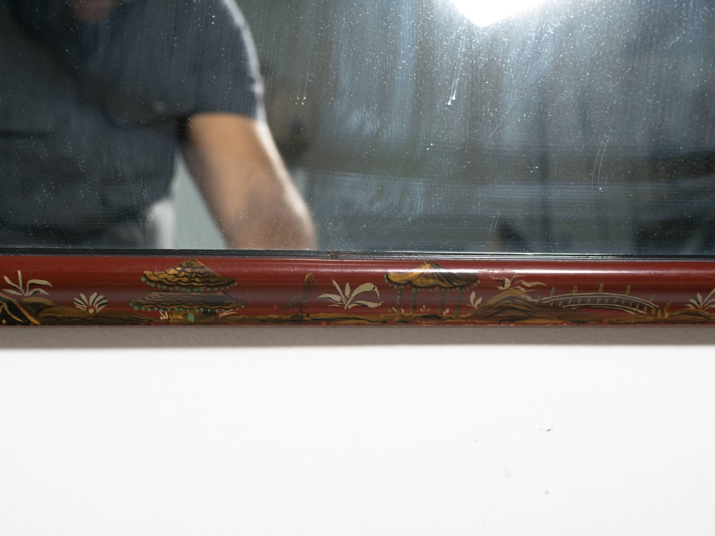 1940s Painted Chinoiserie Mirror 4