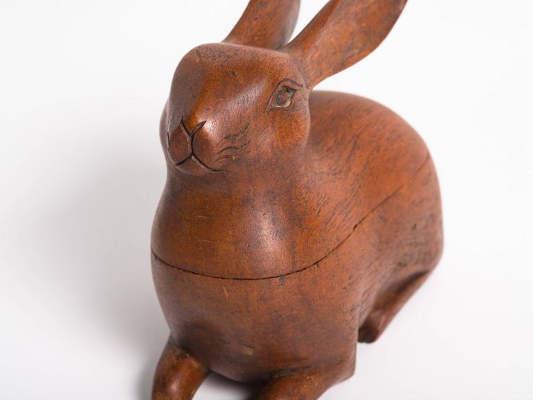 carved wooden rabbit