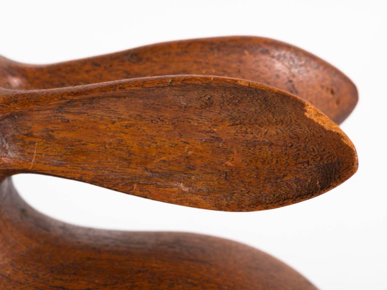 1940s French Carved Wood Rabbit Box at 1stDibs