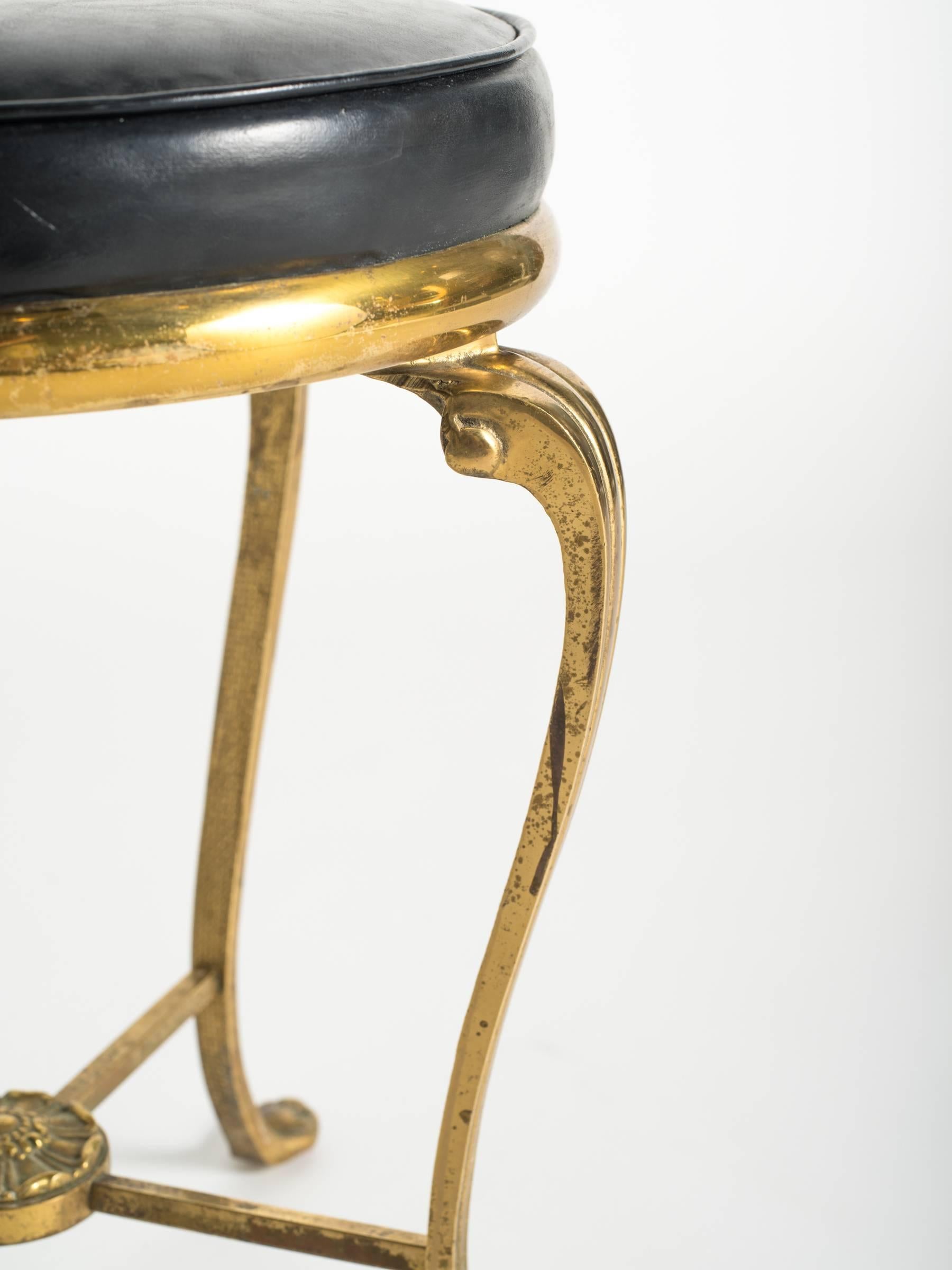 Solid brass 1960s classical stool.