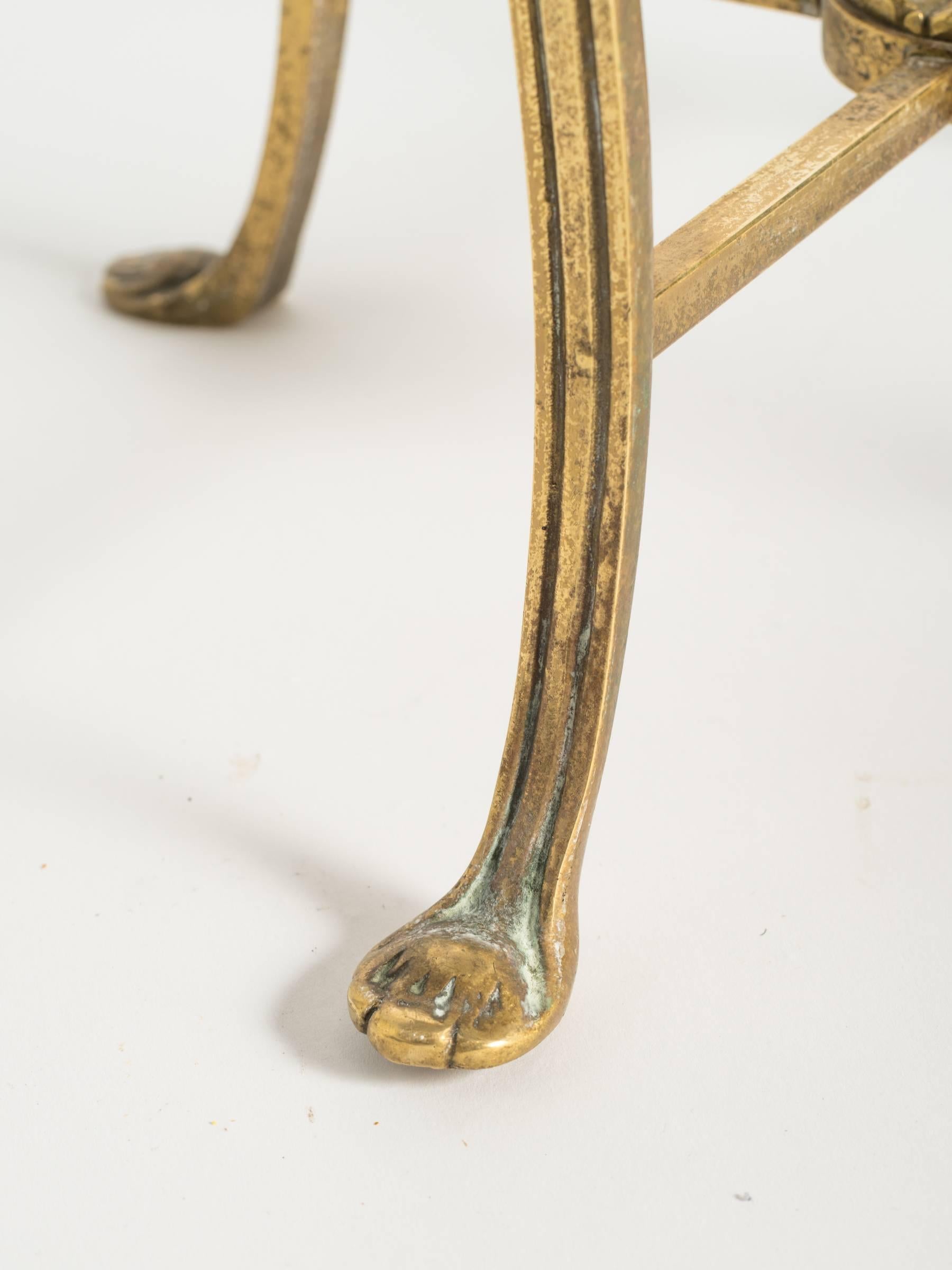 Mid-20th Century Brass Classical Stool