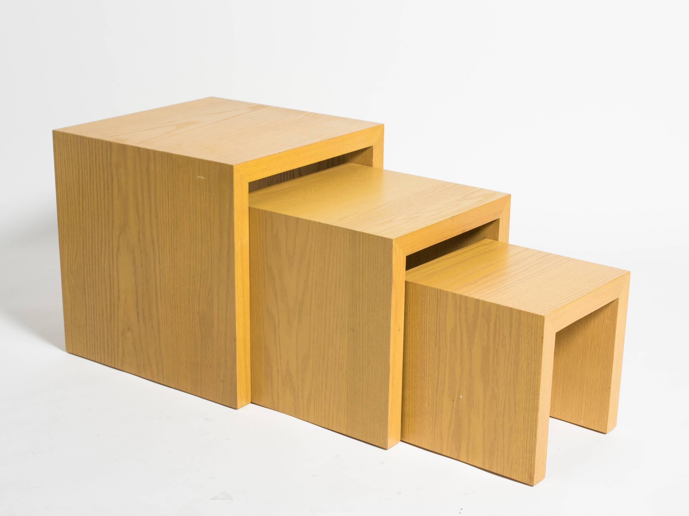 Parsons wood nesting tables.