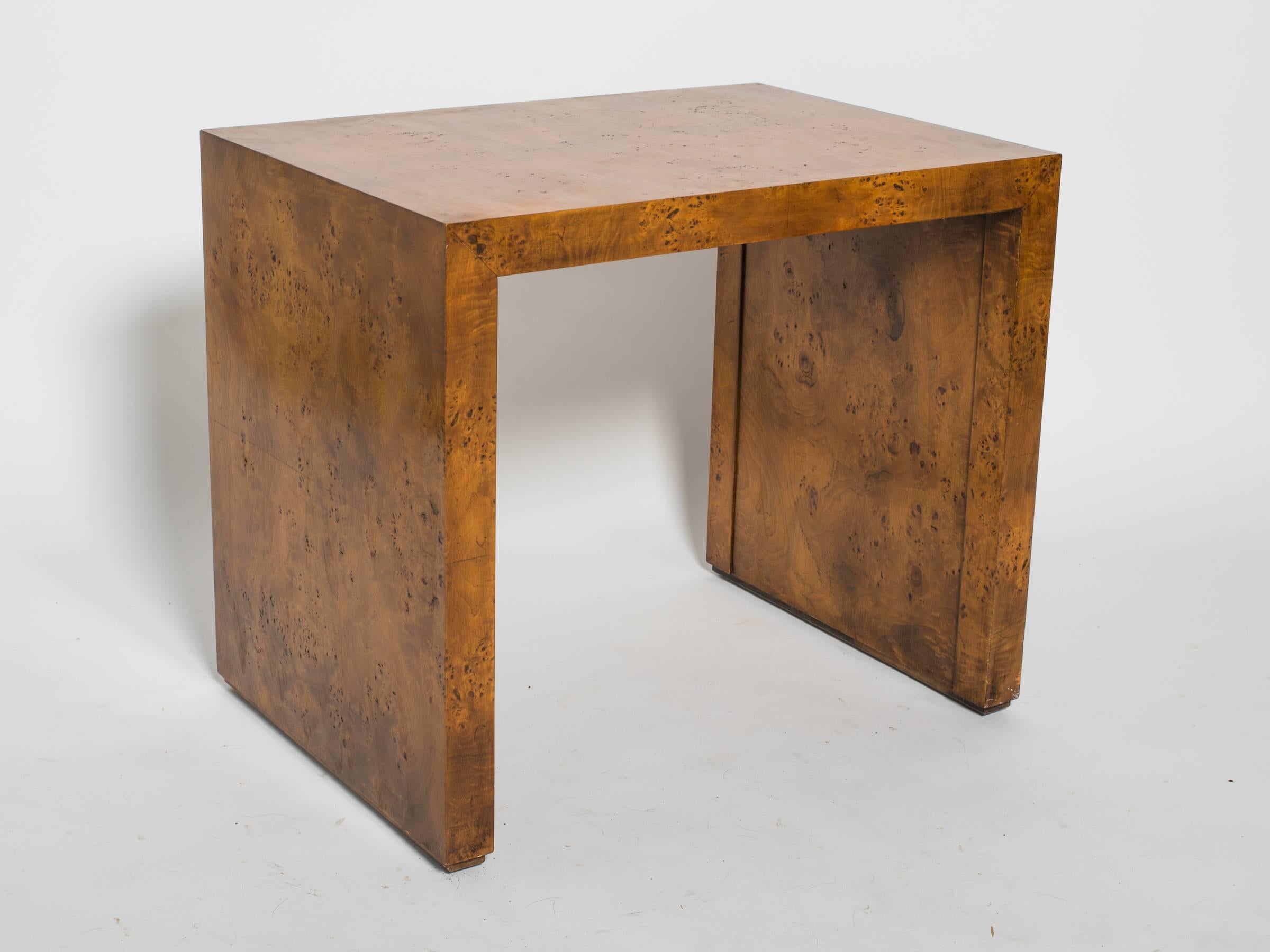 1970s Burled Wood Side Table In Good Condition In Tarrytown, NY