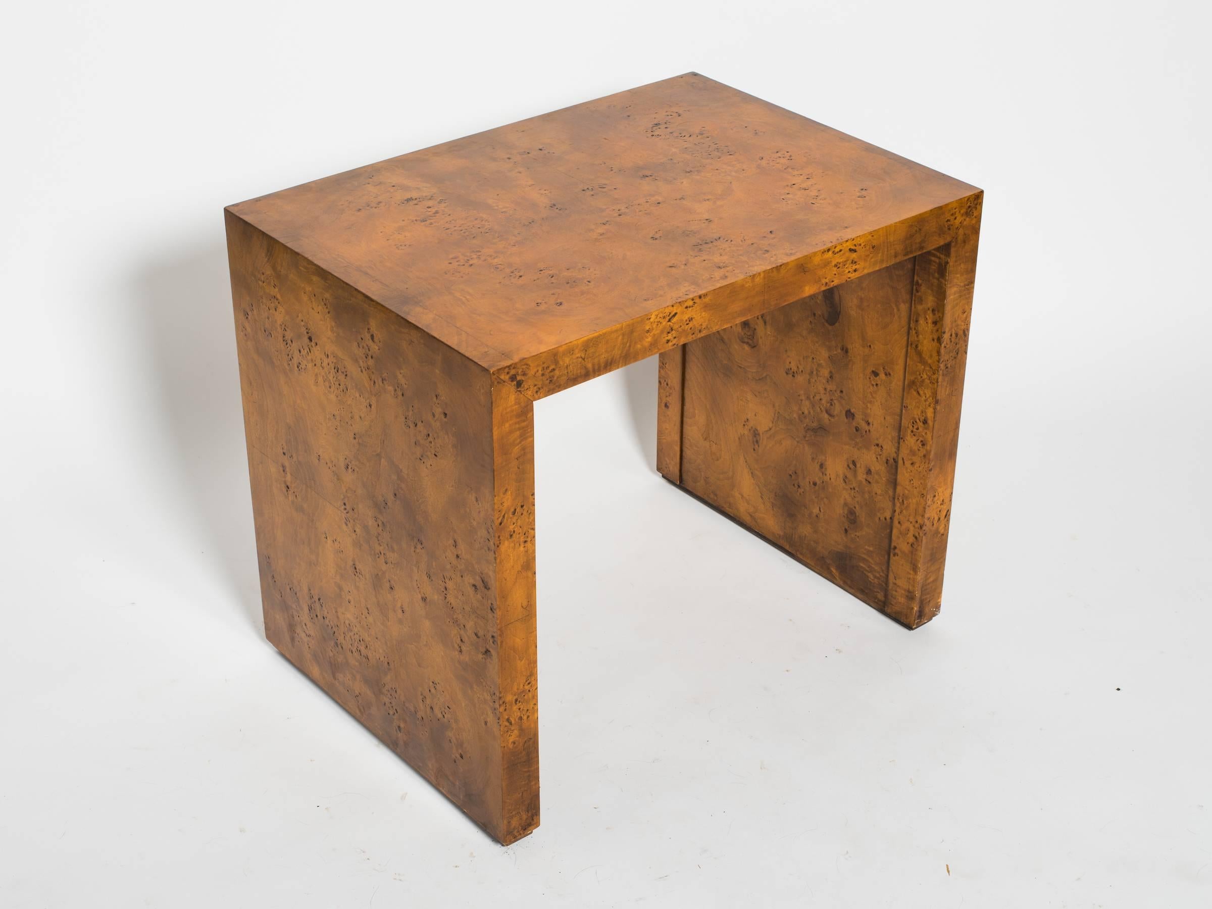 Late 20th Century 1970s Burled Wood Side Table