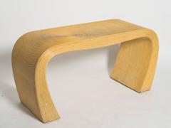 Gabriella Crespi Style Curved Rattan Console