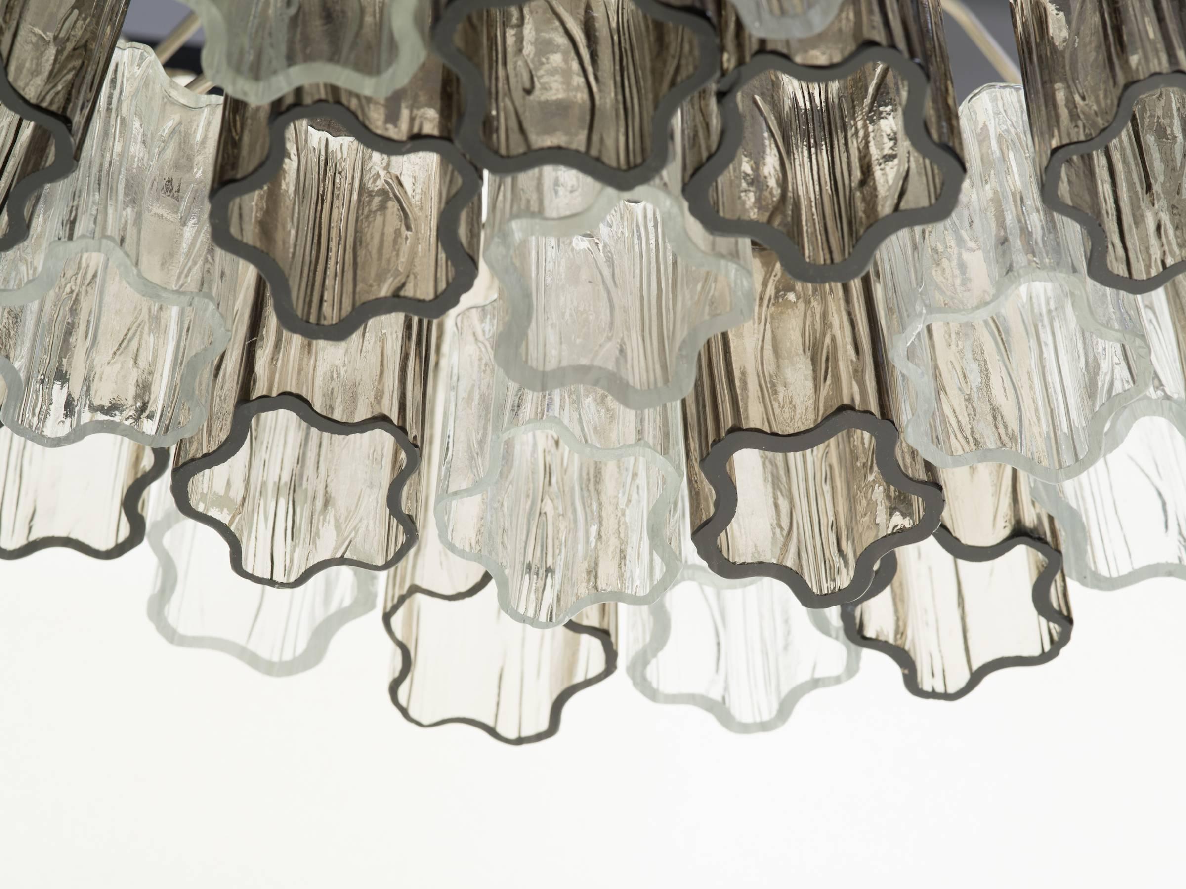 Tronchi three-tiered chandelier. Thick, heavy, crystals.