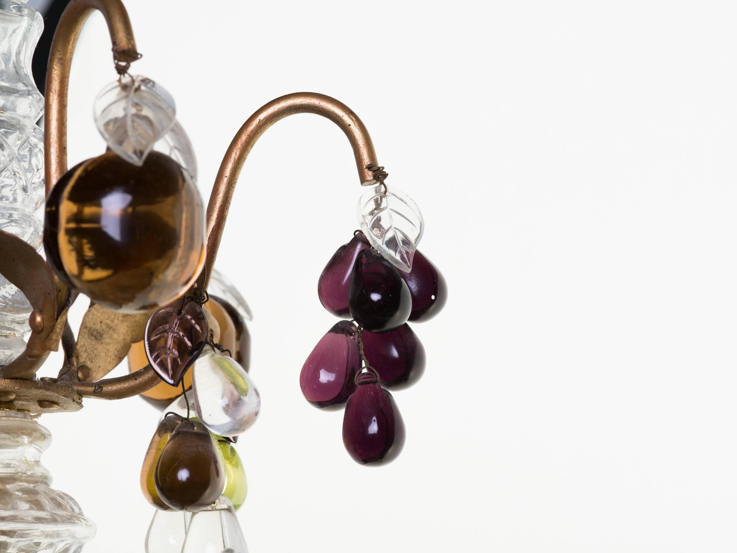 Late 20th Century Small Italian Glass Fruit Chandelier