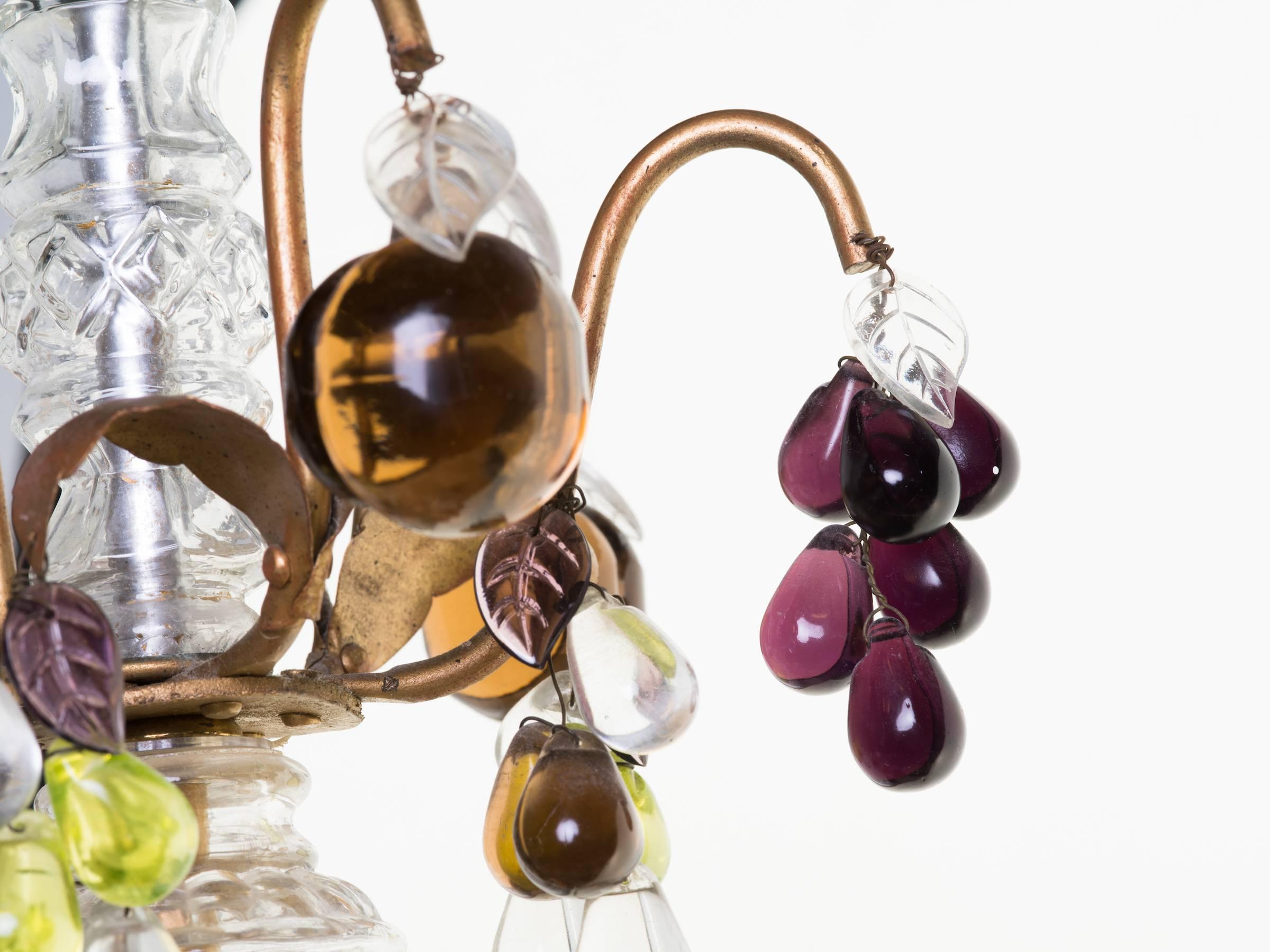 Small Italian Glass Fruit Chandelier 1