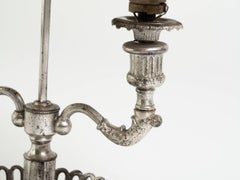 Turn of the Century French Silver Plate Bouillotte Lamp