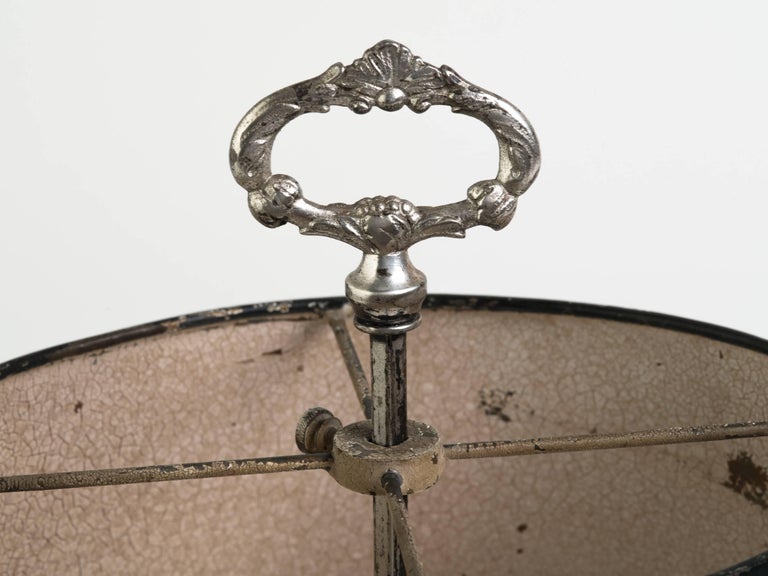 Turn of the Century French Silver Plate Bouillotte Lamp In Fair Condition For Sale In Tarrytown, NY