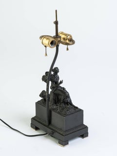 19th Century, French Classical Bronze Lamp