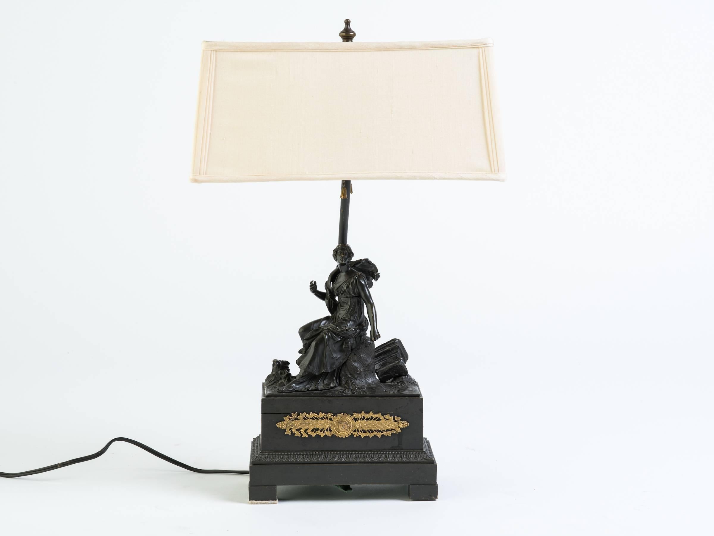 19th Century, French Classical Bronze Lamp 2